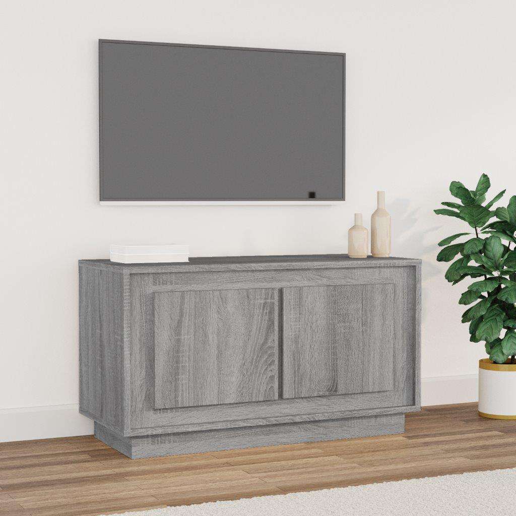 tv-bord 80x35x45 cm konstrueret træ grå sonoma-eg