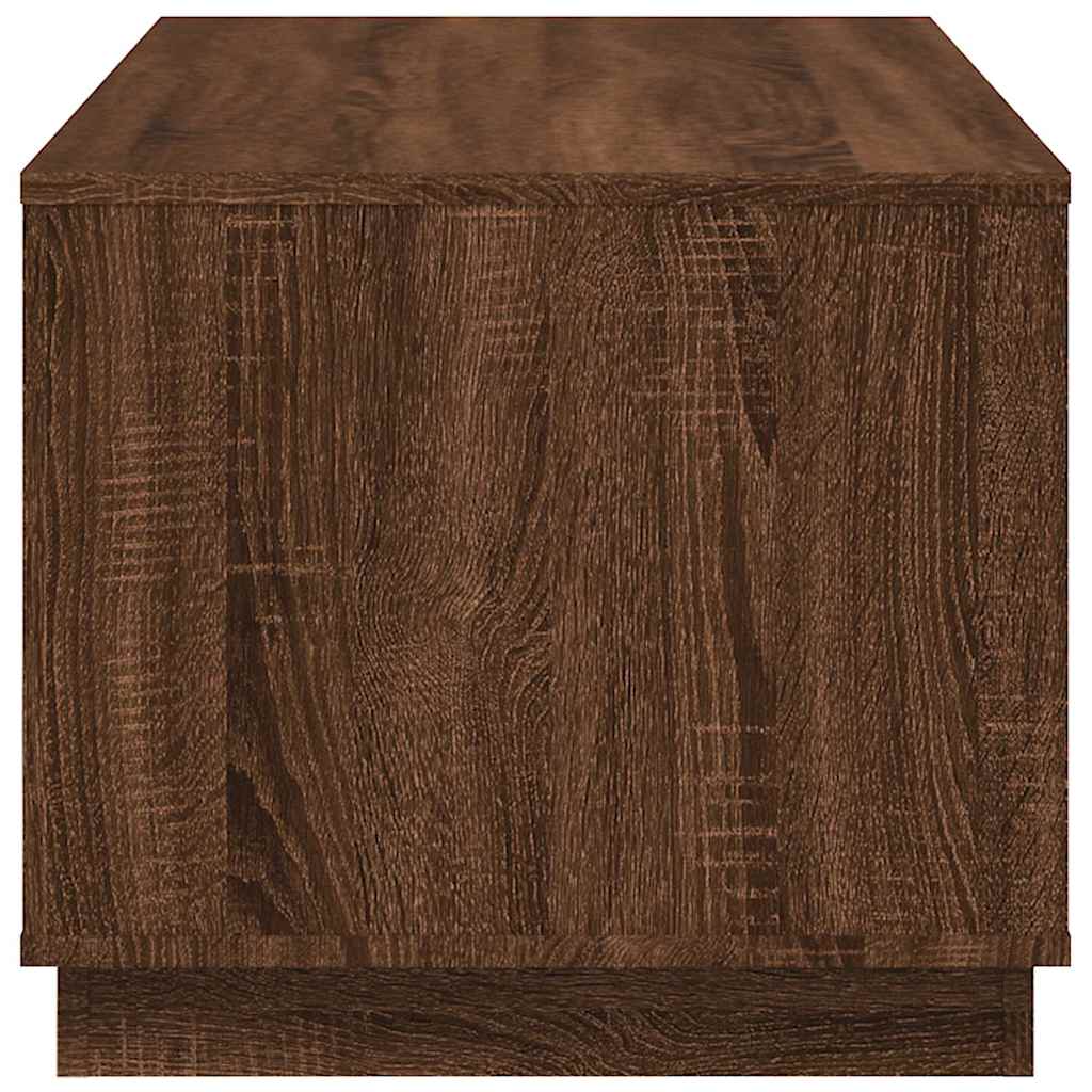sofabord 102x50x44 cm konstrueret træ brun egetræsfarve