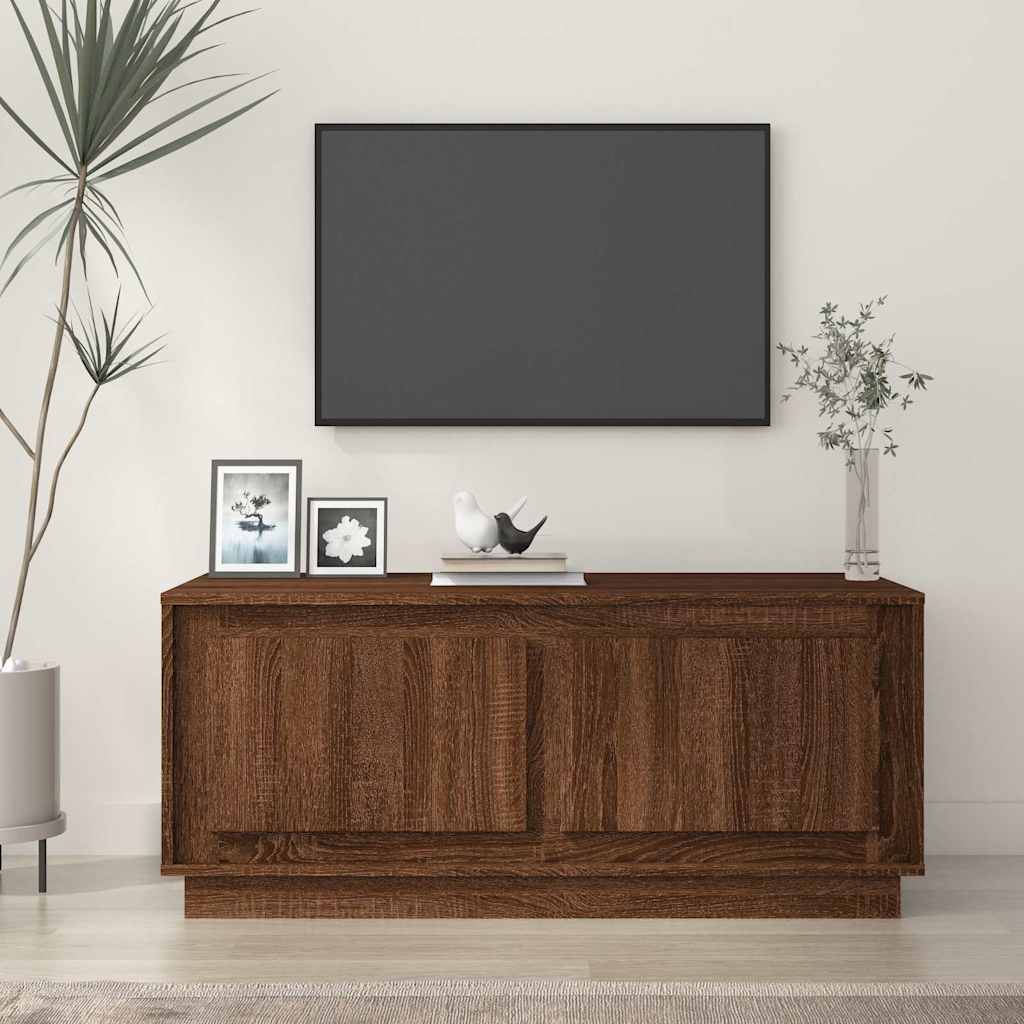 sofabord 102x50x44 cm konstrueret træ brun egetræsfarve