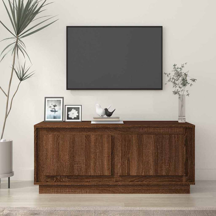 sofabord 102x50x44 cm konstrueret træ brun egetræsfarve