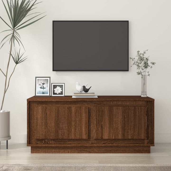 sofabord 102x50x44 cm konstrueret træ brun egetræsfarve