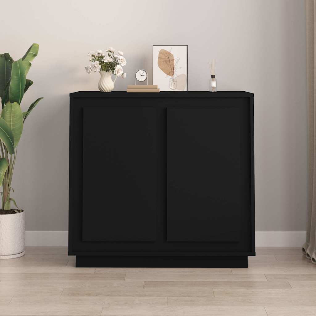 skænk 80x34x75 cm konstrueret træ sort
