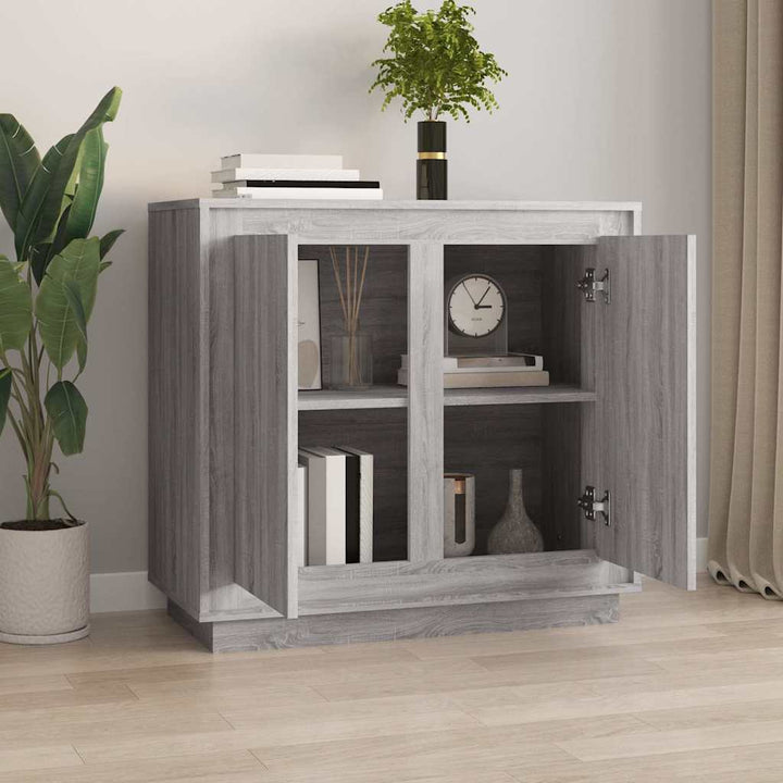 skænk 80x34x75 cm konstrueret træ grå sonoma-eg