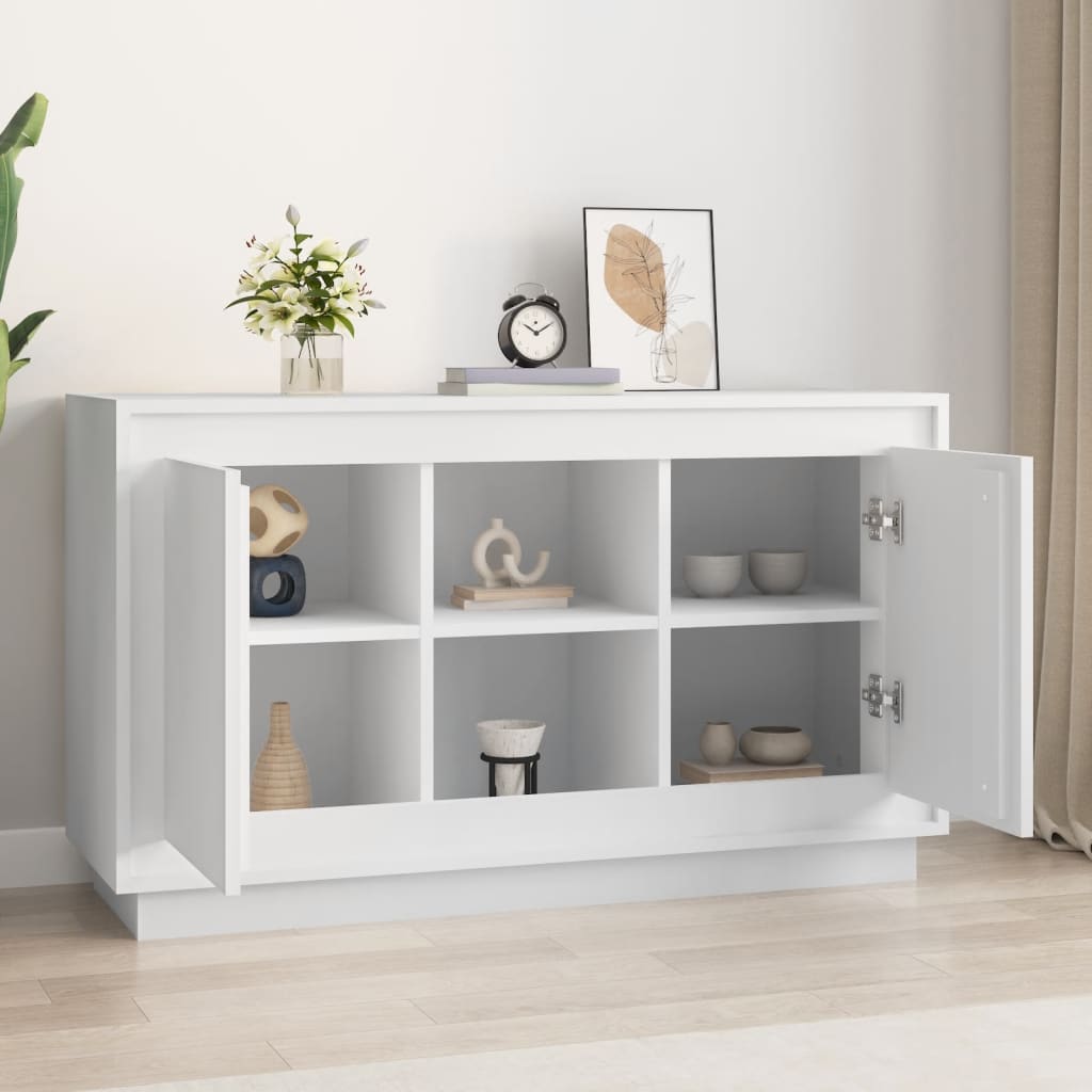 skænk 102x35x60 cm konstrueret træ hvid