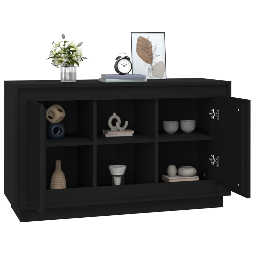 skænk 102x35x60 cm konstrueret træ sort