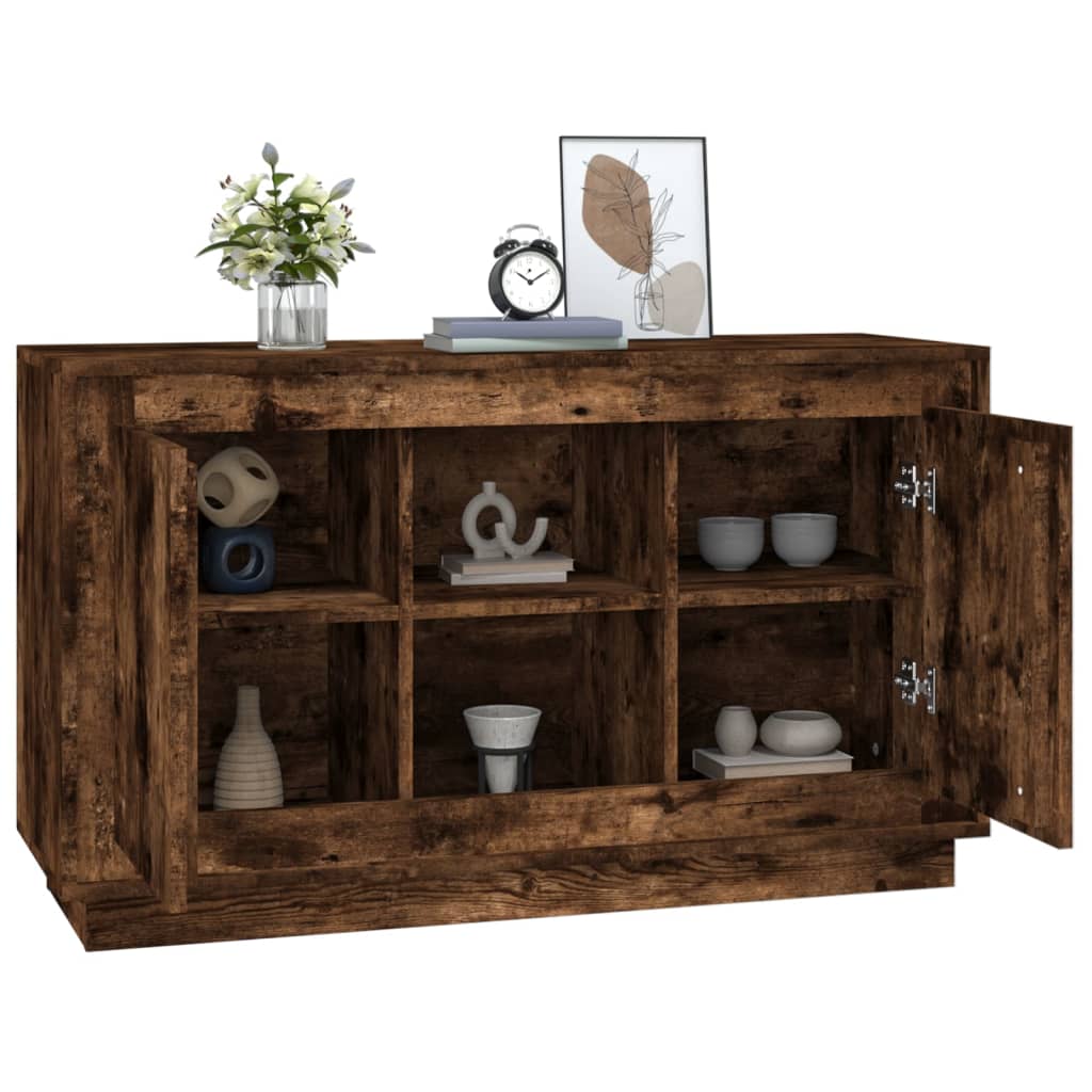 skænk 102x35x60 cm konstrueret træ røget egetræsfarve