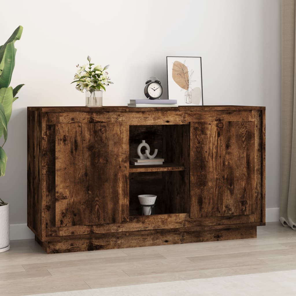 skænk 102x35x60 cm konstrueret træ røget egetræsfarve
