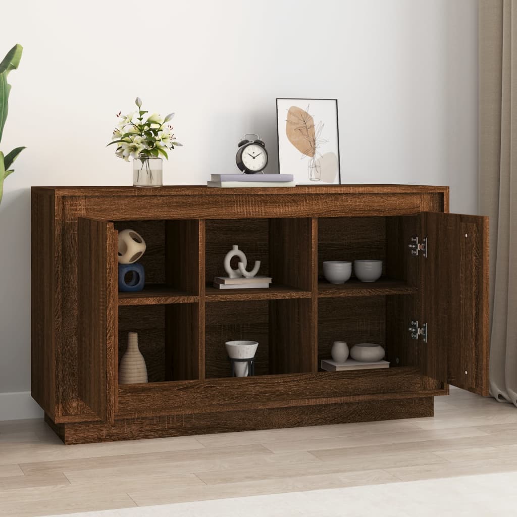 skænk 102x35x60 cm konstrueret træ brun egetræsfarve