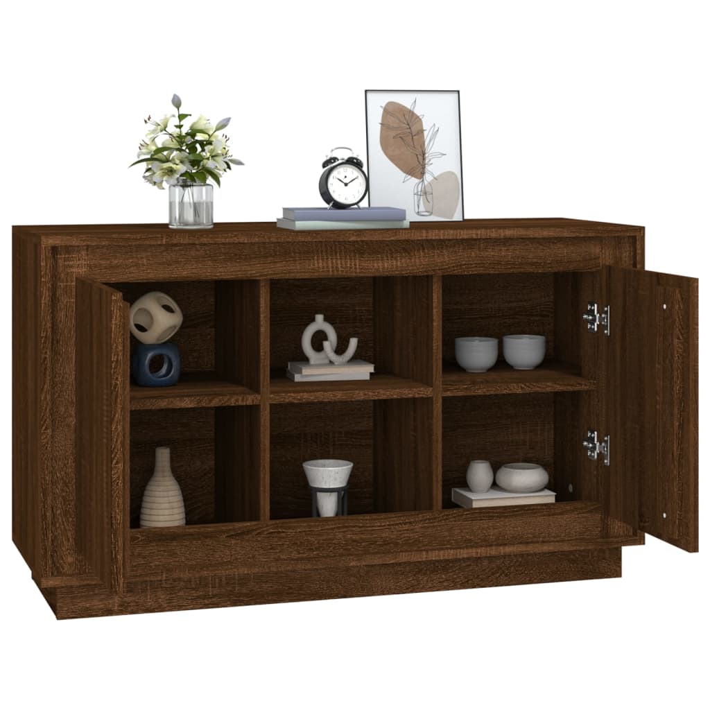 skænk 102x35x60 cm konstrueret træ brun egetræsfarve