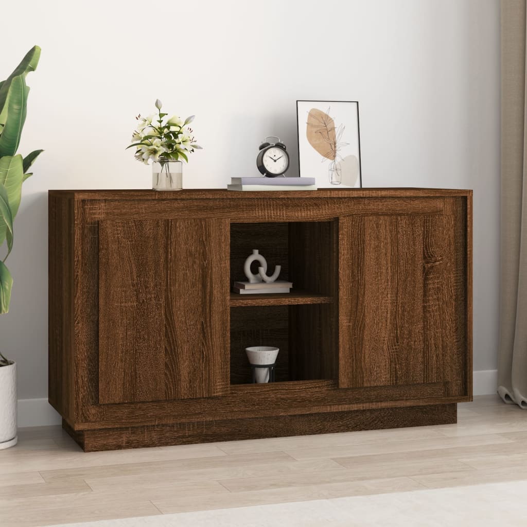 skænk 102x35x60 cm konstrueret træ brun egetræsfarve