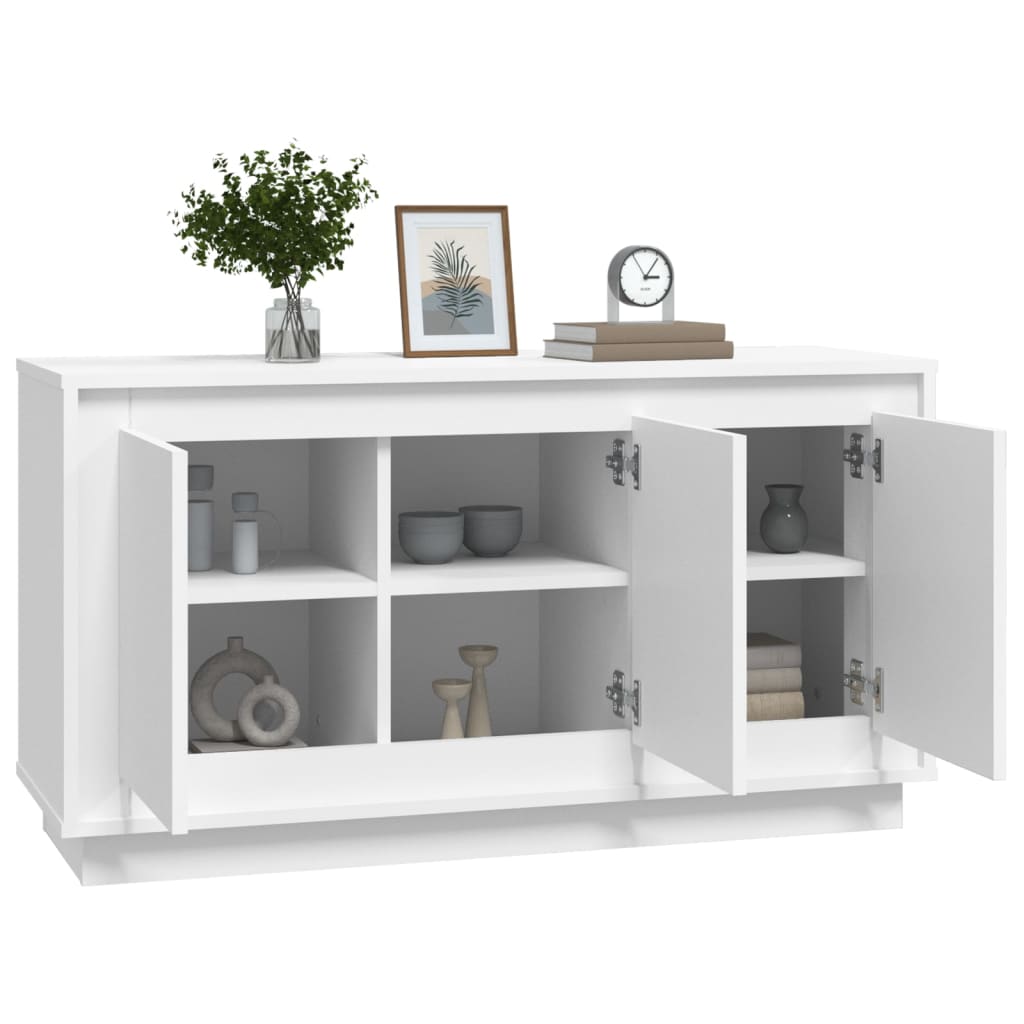 skænk 102x35x55 cm konstrueret træ hvid