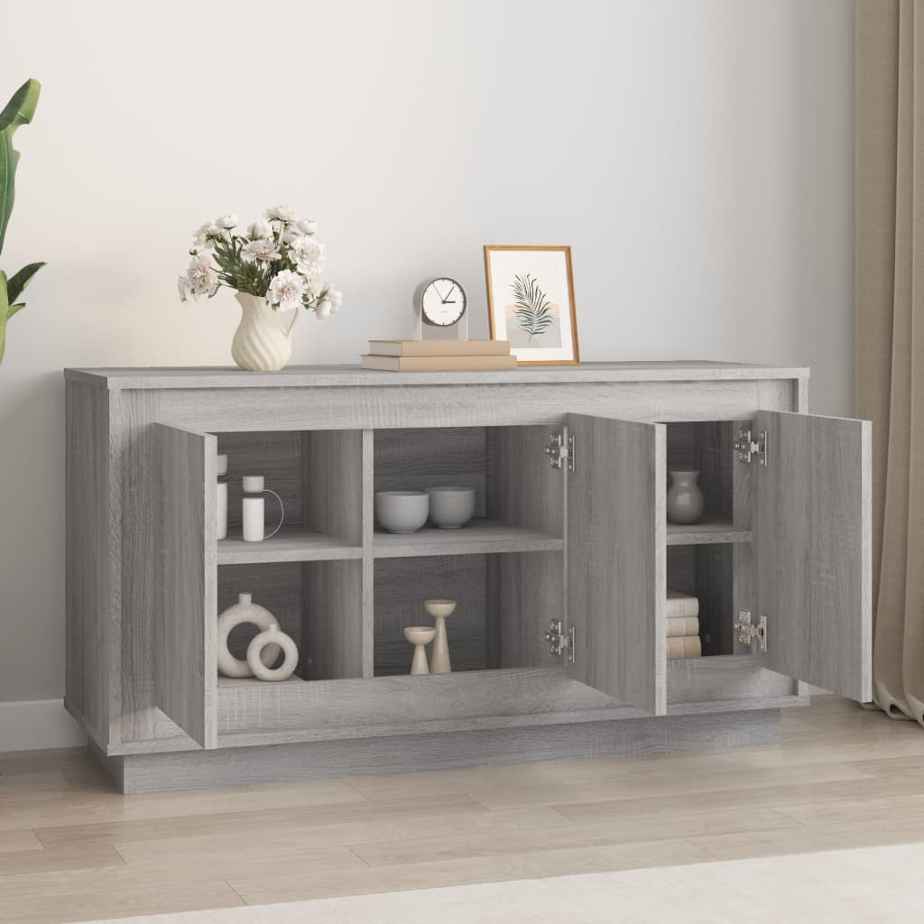skænk 102x35x55 cm konstrueret træ grå sonoma-eg