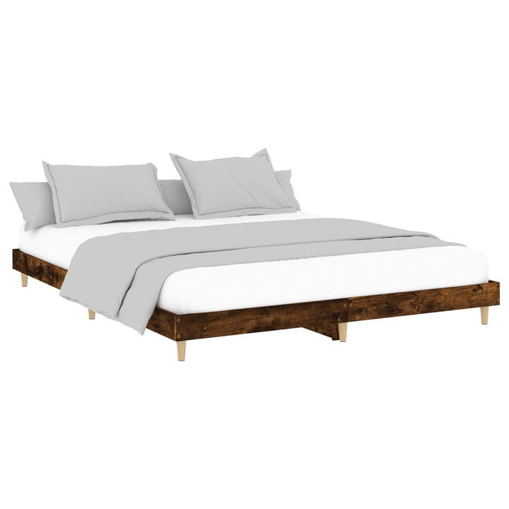 sengeramme uden madras 200x200 cm konstrueret træ røget eg