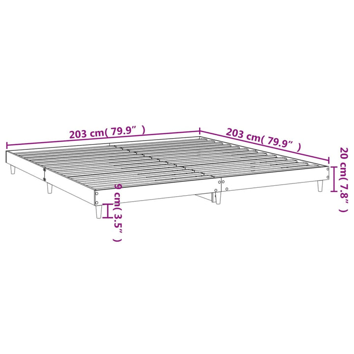 sengeramme uden madras 200x200 cm konstrueret træ røget eg