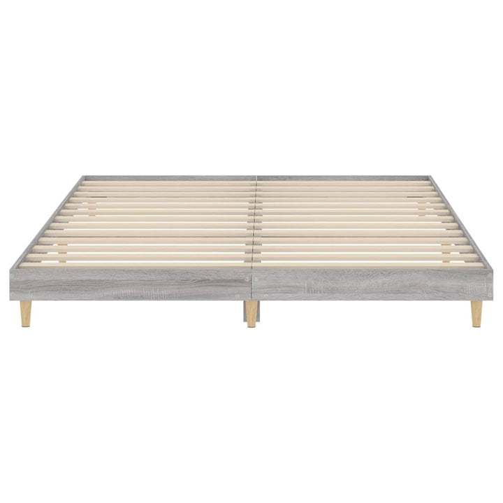 sengestel 200x200 cm konstrueret træ grå sonoma-eg