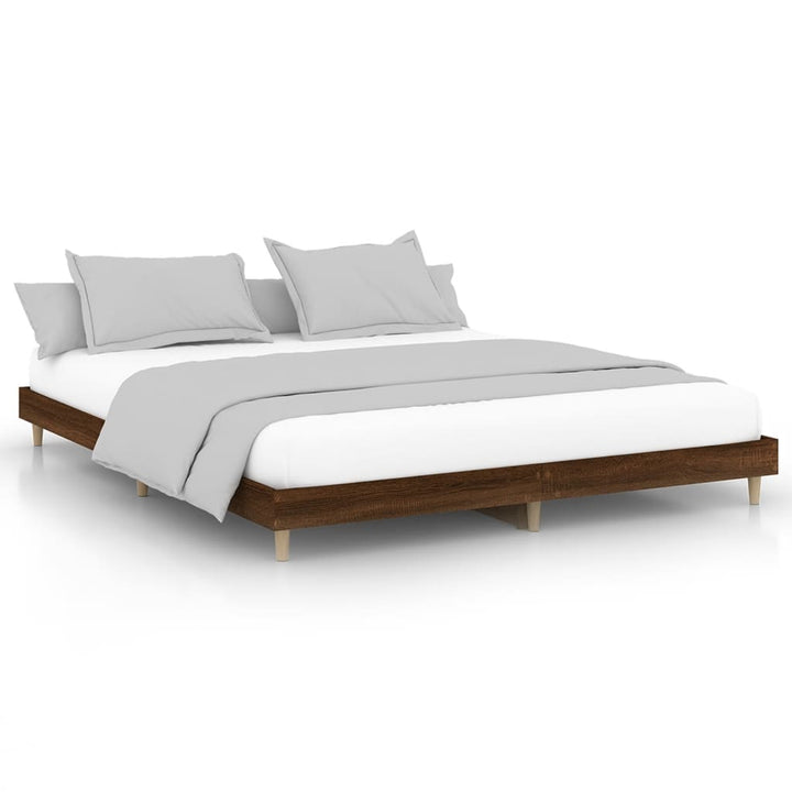 sengeramme uden madras 200x200 cm konstrueret træ brun eg