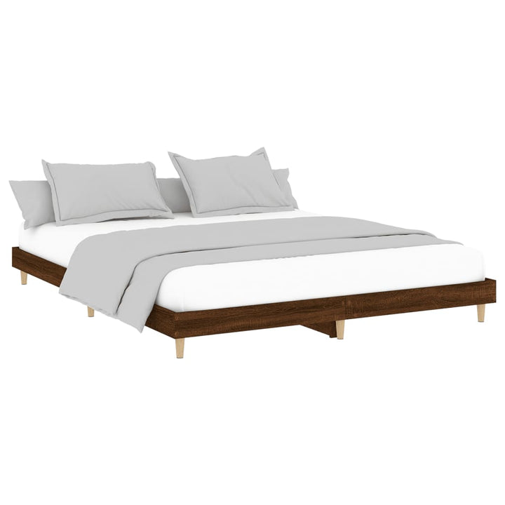 sengeramme uden madras 200x200 cm konstrueret træ brun eg