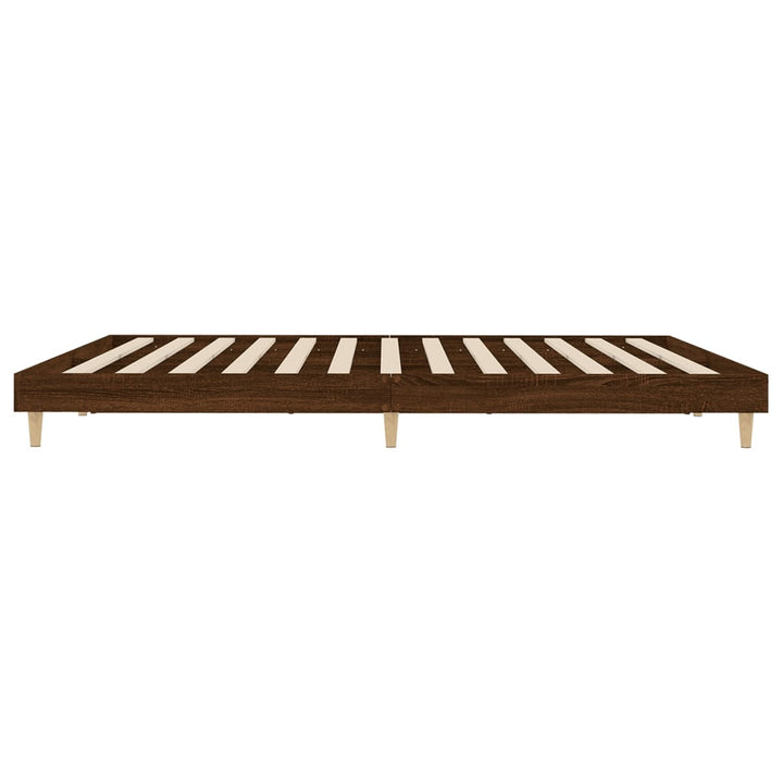 sengeramme uden madras 200x200 cm konstrueret træ brun eg