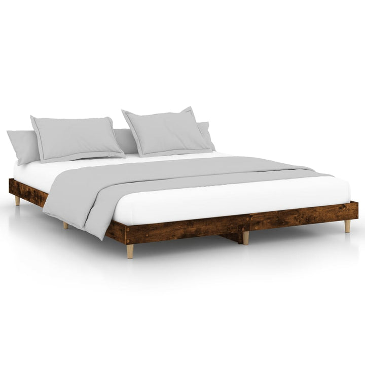 sengeramme uden madras 160x200 cm konstrueret træ røget eg