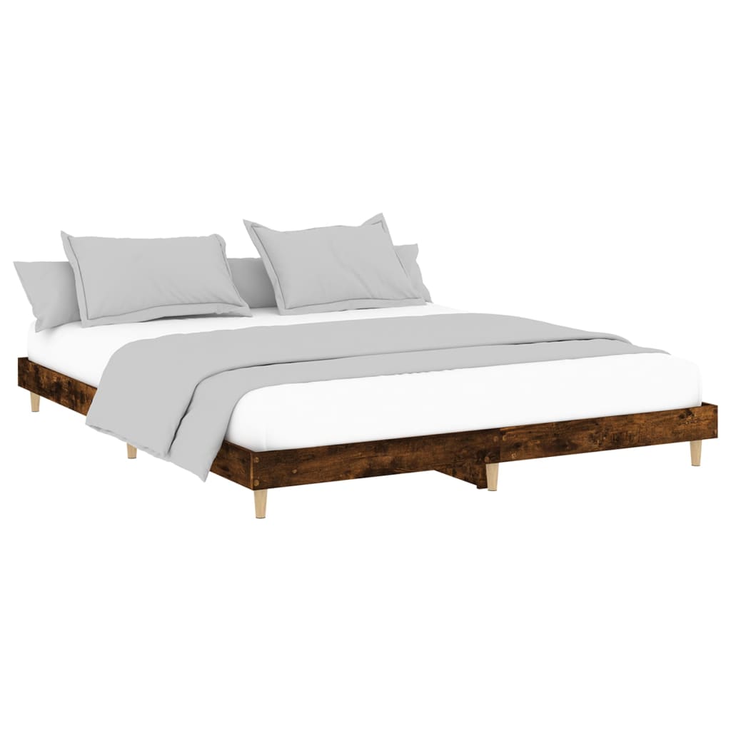 sengeramme uden madras 160x200 cm konstrueret træ røget eg
