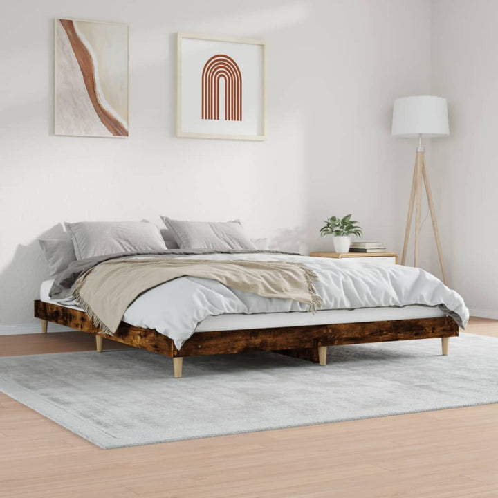 sengeramme uden madras 160x200 cm konstrueret træ røget eg