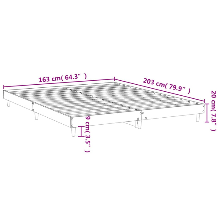 sengeramme uden madras 160x200 cm konstrueret træ røget eg
