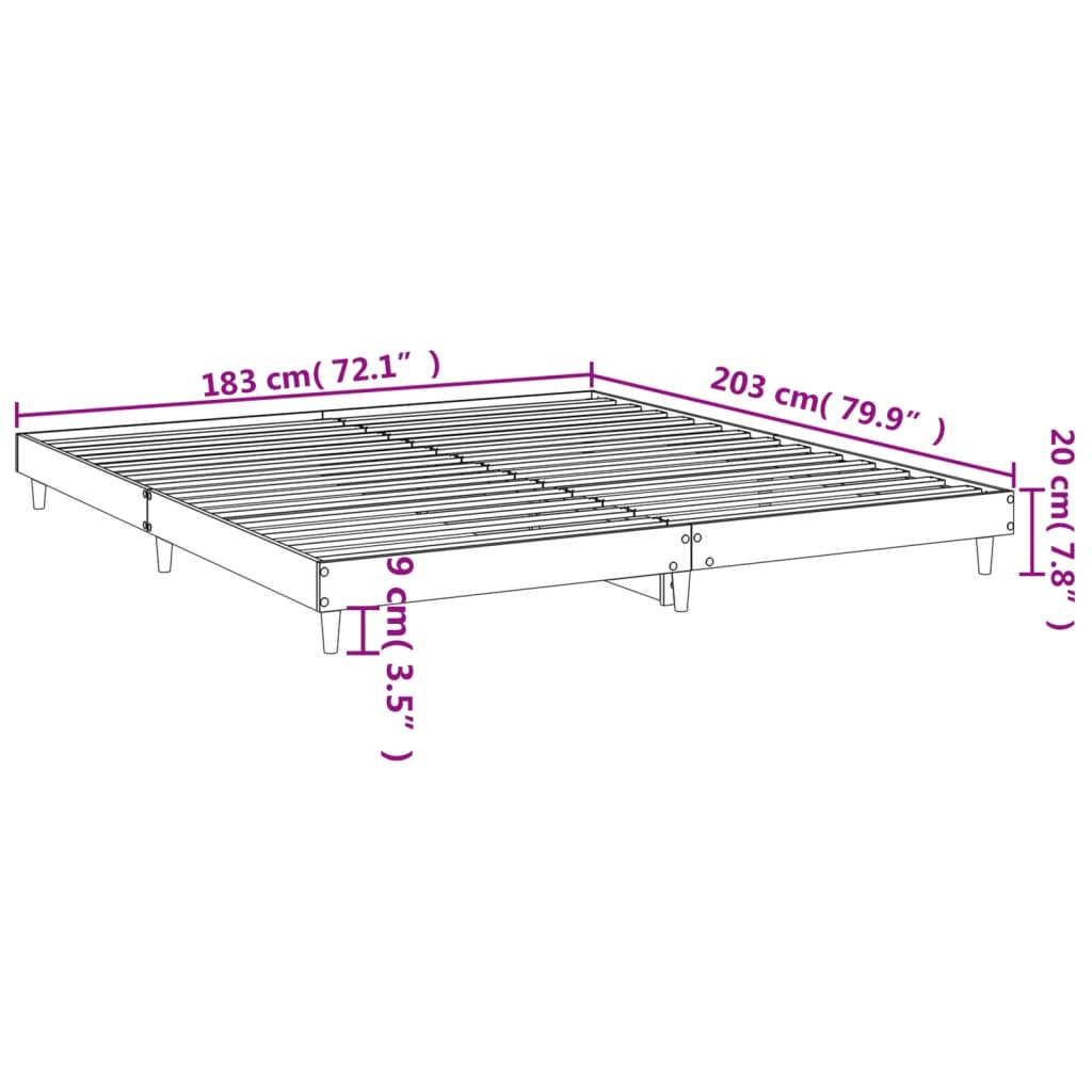 sengestel 120x200 cm konstrueret træ hvid