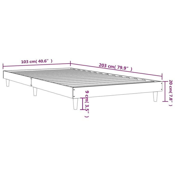 sengeramme 100x200 cm uden madras konstrueret træ røget eg