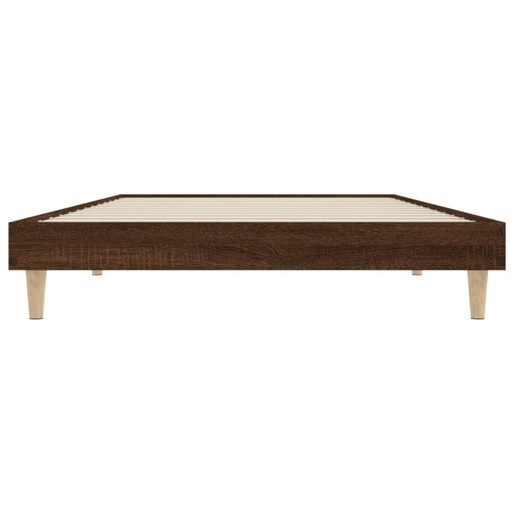 sengeramme 90x200 cm uden madras konstrueret træ brunt eg