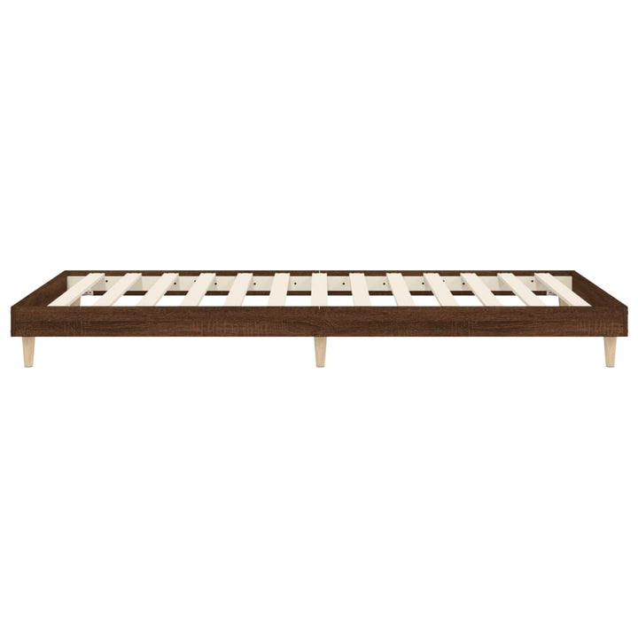 sengeramme 90x200 cm uden madras konstrueret træ brunt eg