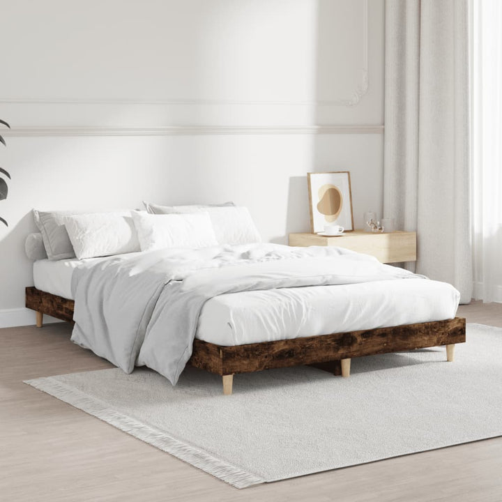 sengeramme 120x190 cm uden madras konstrueret træ røget eg