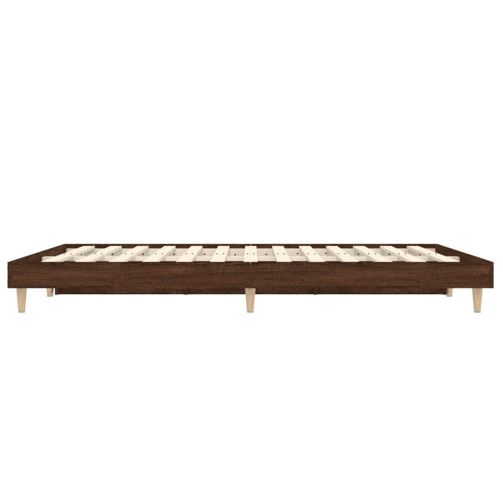 sengeramme 120x190 cm uden madras konstrueret træ brunt eg