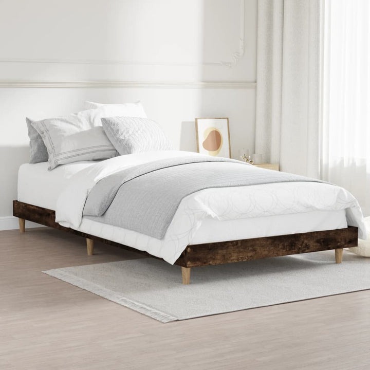 sengeramme 90x190 cm uden madras konstrueret træ røget eg