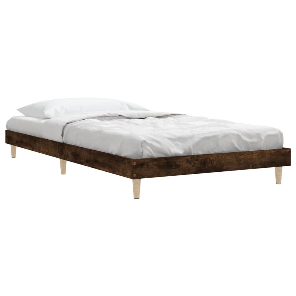 sengeramme 90x190 cm uden madras konstrueret træ røget eg