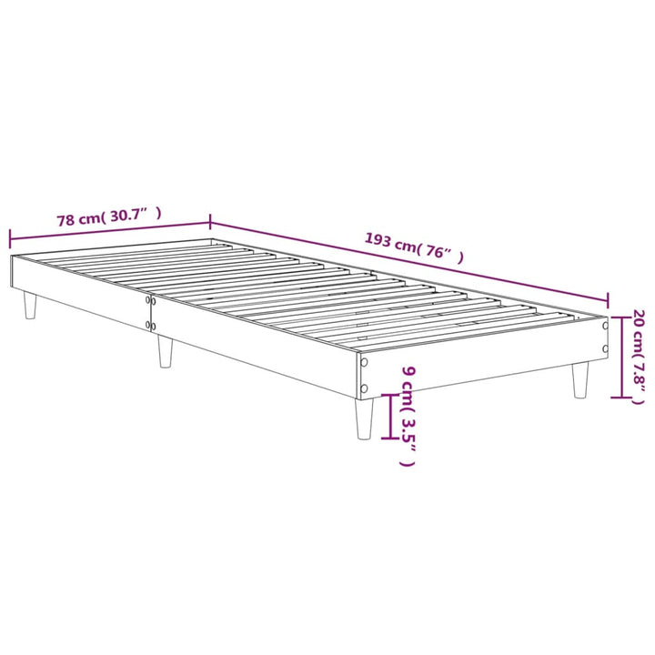 sengeramme 75x190 cm konstrueret træ hvid