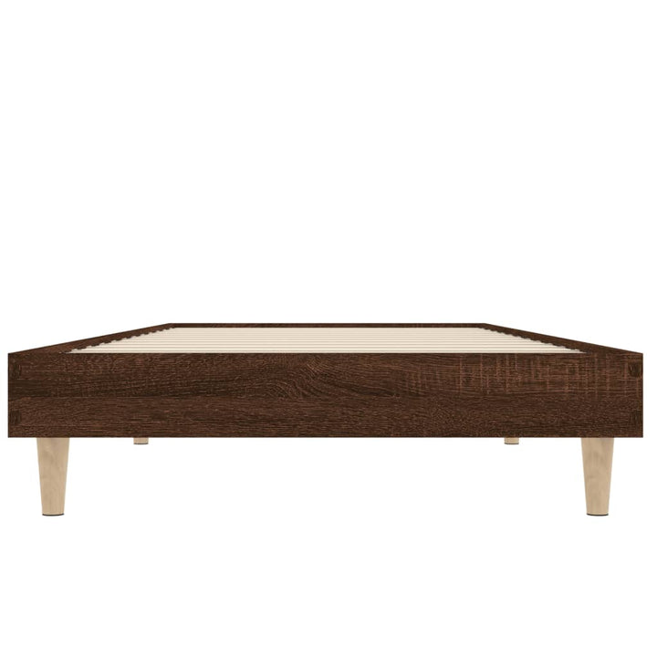 sengeramme 75x190 cm uden madras konstrueret træ brunt eg