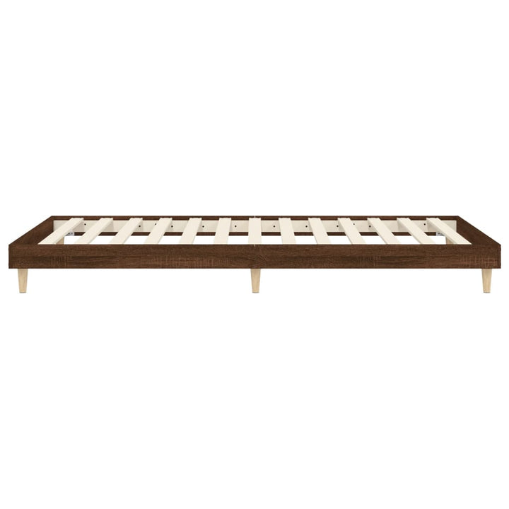 sengeramme 75x190 cm uden madras konstrueret træ brunt eg