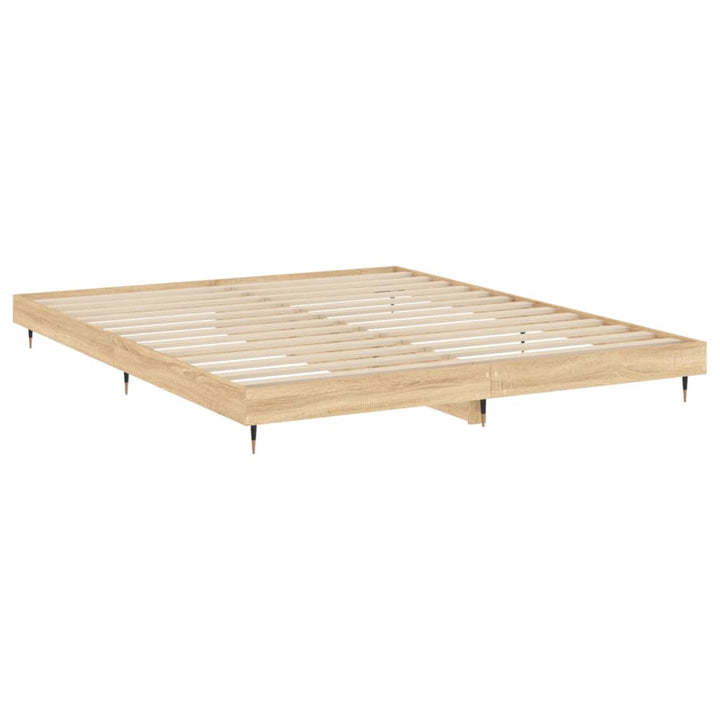 sengeramme uden madras 200x200 cm konstrueret træ sonoma-eg