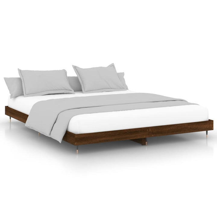 sengeramme uden madras 200x200 cm konstrueret træ brun eg