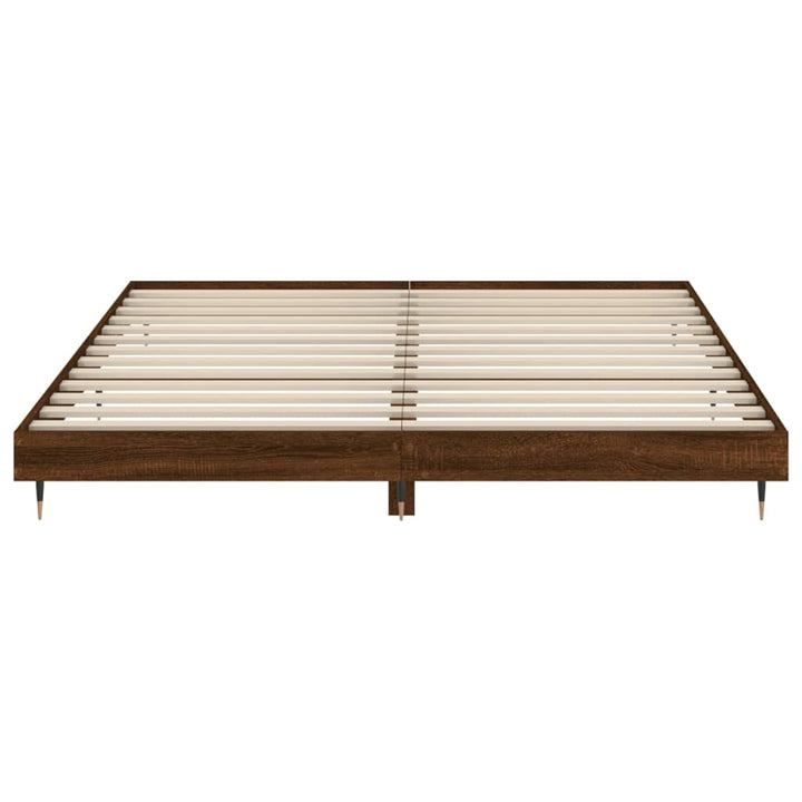 sengeramme uden madras 200x200 cm konstrueret træ brun eg