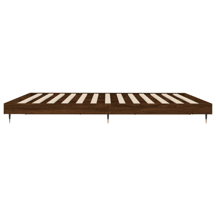 sengeramme uden madras 200x200 cm konstrueret træ brun eg