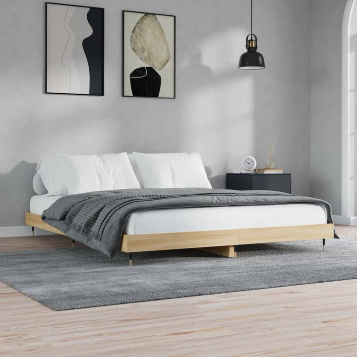 sengeramme 120x200 cm uden madras konstrueret træ sonoma-eg