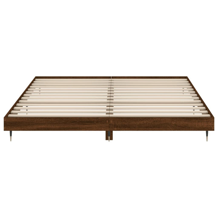 sengeramme 120x200 cm uden madras konstrueret træ brunt eg