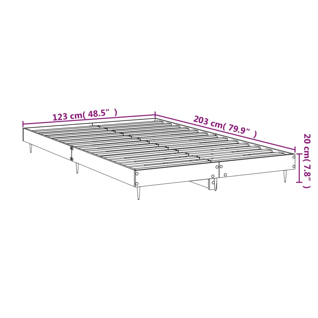 sengeramme 120x200 cm uden madras konstrueret træ brunt eg