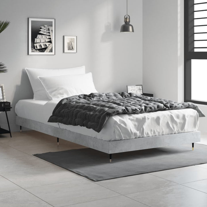 sengeramme 100x200 cm konstrueret træ betongrå