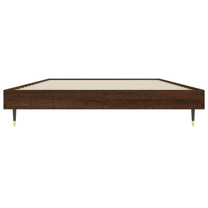 sengeramme 100x200 cm uden madras konstrueret træ brunt eg
