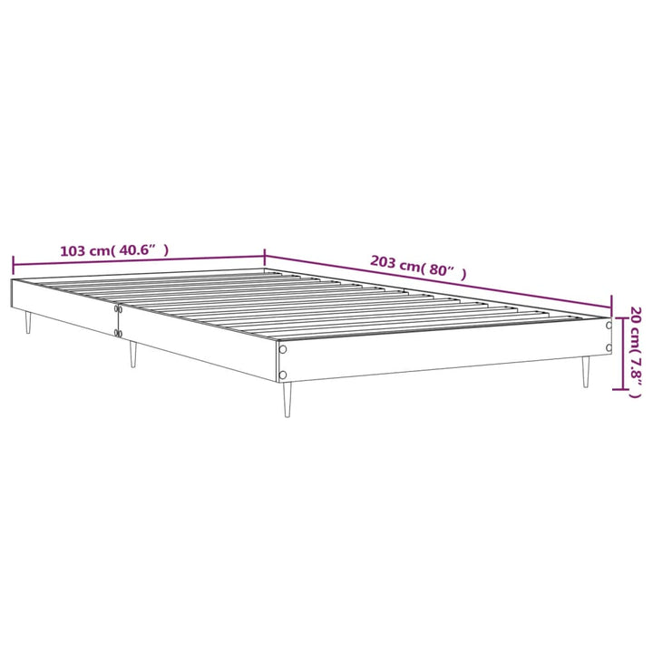 sengeramme 100x200 cm uden madras konstrueret træ brunt eg