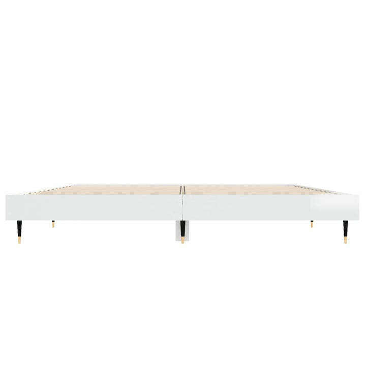sengestel 140x190 cm konstrueret træ hvid højglans