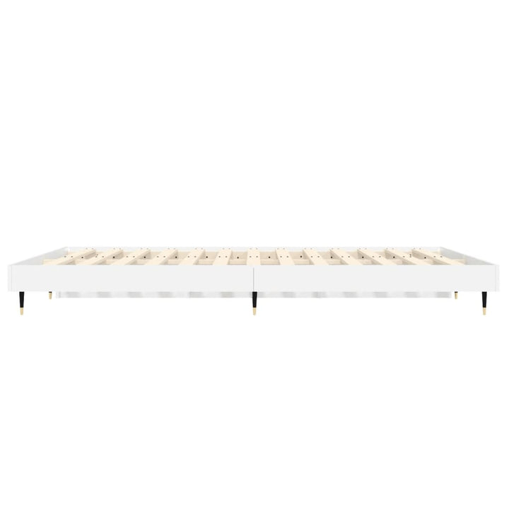 sengestel 140x190 cm konstrueret træ hvid højglans