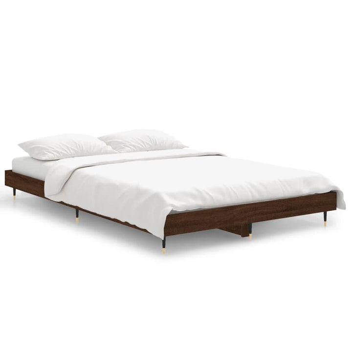 sengeramme 120x190 cm uden madras konstrueret træ brunt eg